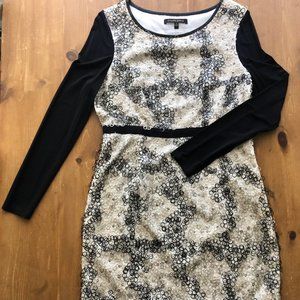 Cynthia Steffe Cocktail Dress w/Metallic, Spandex & Leather detailing Size 12